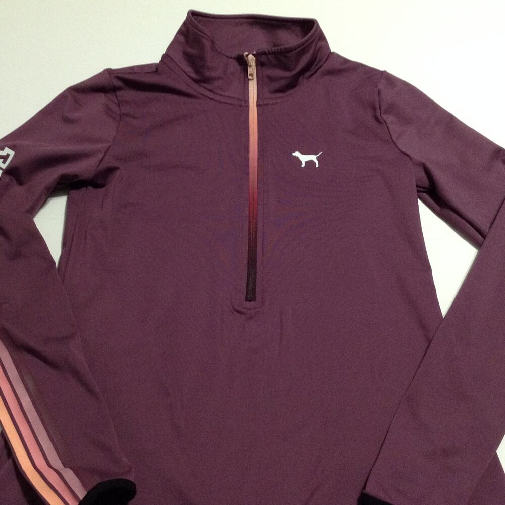 PINK Victorias Secret Running Jacket Womens Medium Ultimate Zip Burgandy